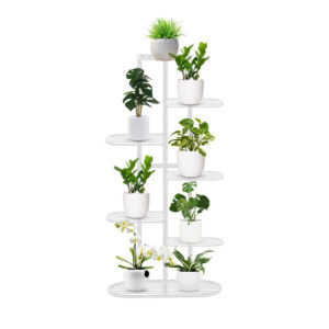 SOGA 7 Tier 8 Pots White Metal Plant Rack Flowerpot Storage Display Stand Holder Home Garden Decor NZ DEPOT