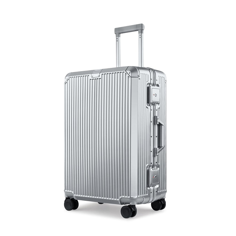 2-Piece Pc &Amp; Aluminum Luggage Set - Silver