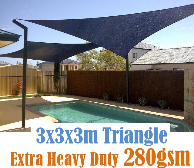 280Gsm Hdpe Shade Sail 3X3X3M Black Pr10090 Outdoor Furniture Nz Depot 3 - Nz Depot