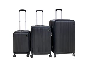 3 Piece Front Open Luggage Set Black Pr12959 Luggage Sets Nz Depot - Nz Depot