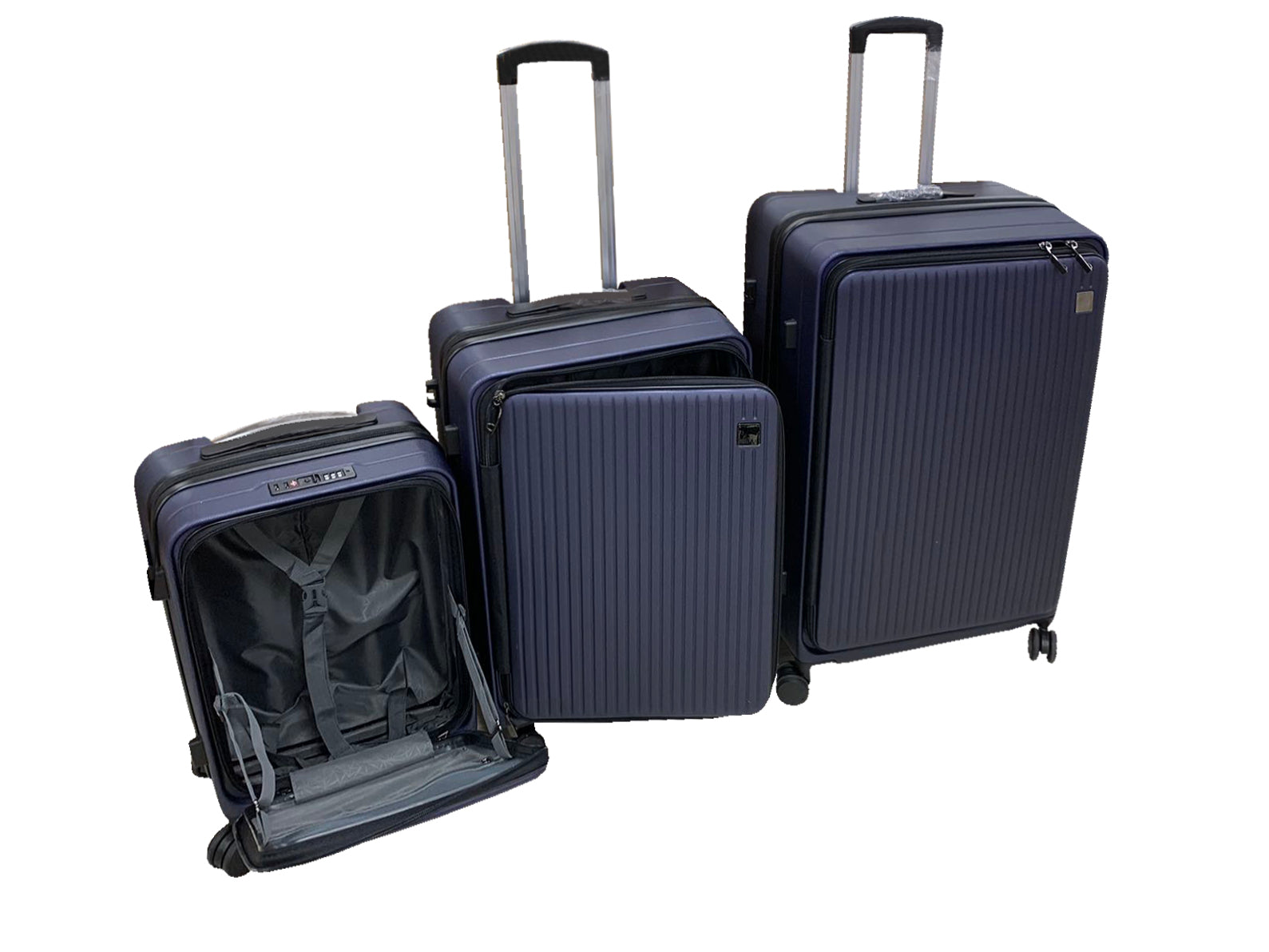 3 Piece Front Open Luggage Set Blue Pr12961 Luggage Sets Nz Depot 3 - Nz Depot