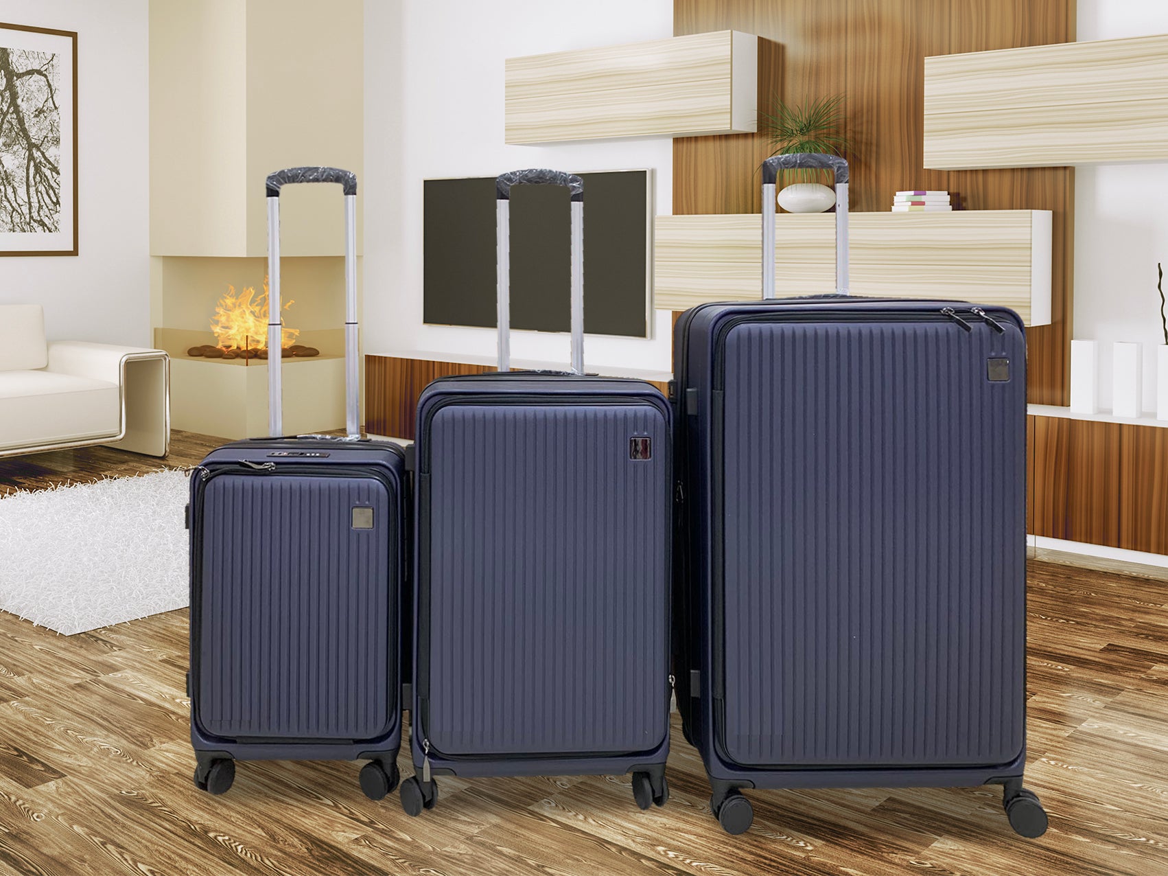 3 Piece Front Open Luggage Set Blue Pr12961 Luggage Sets Nz Depot 8 - Nz Depot