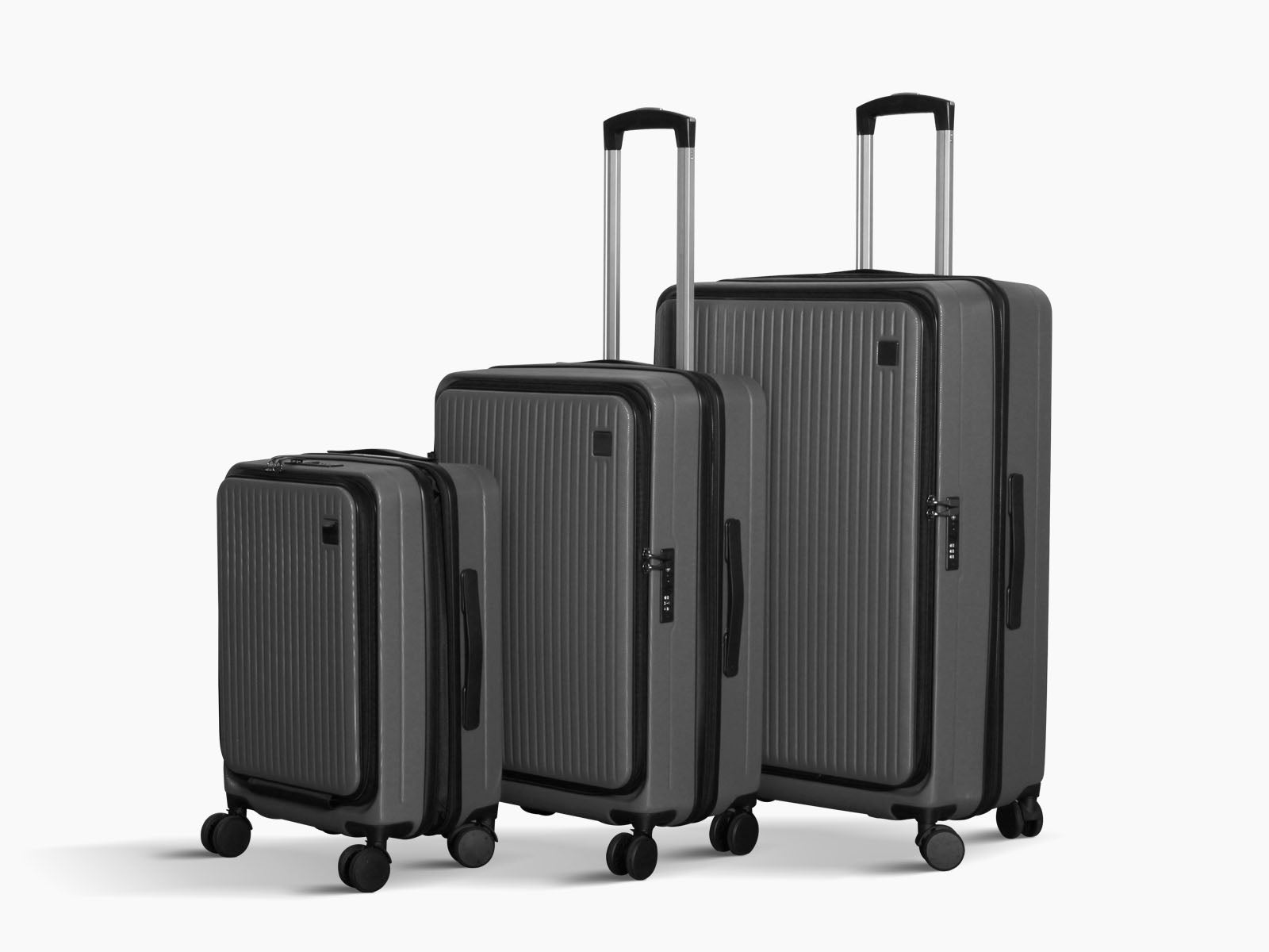 3 Piece Front Open Luggage Set Grey Pr12958 Luggage Sets Nz Depot 6 - Nz Depot