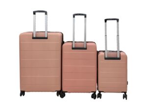 3 Piece Front Open Luggage Set Rose Gold Pr12960 Luggage Sets Nz Depot - Nz Depot