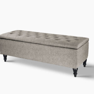 Abble Storage Ottoman Linen Grey L