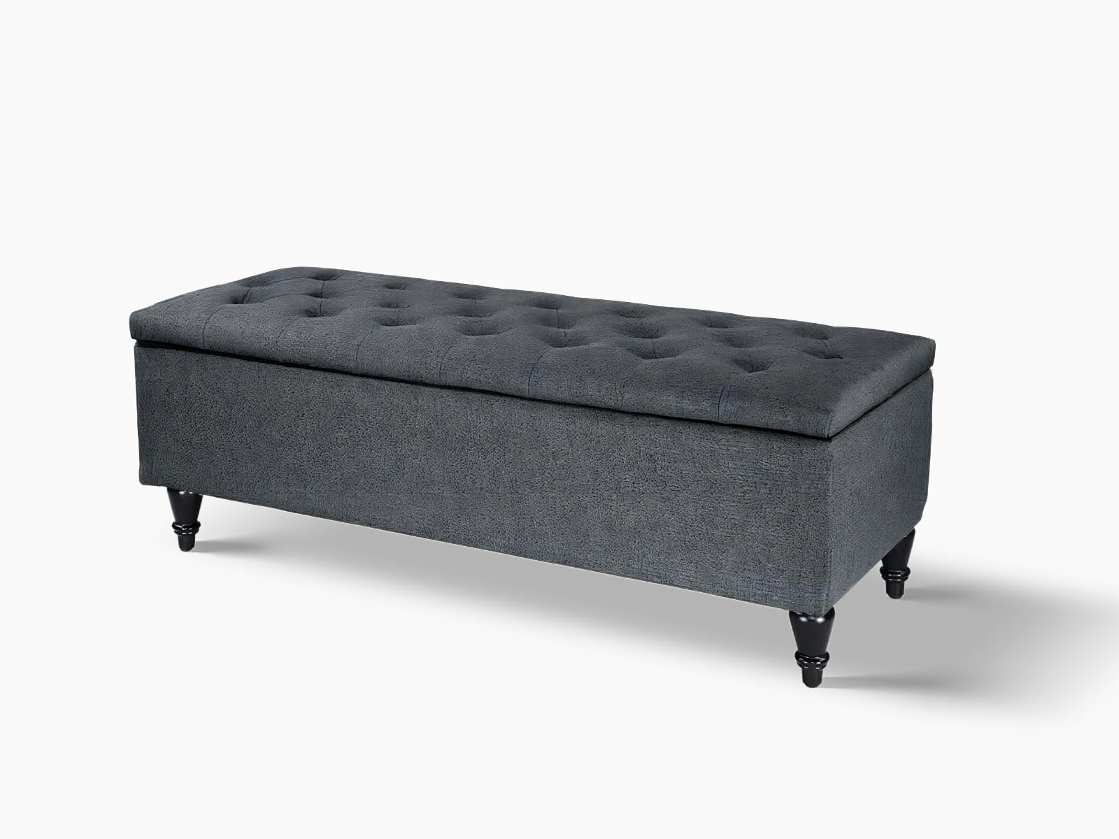 Abble Storage Ottoman Linen Navy L