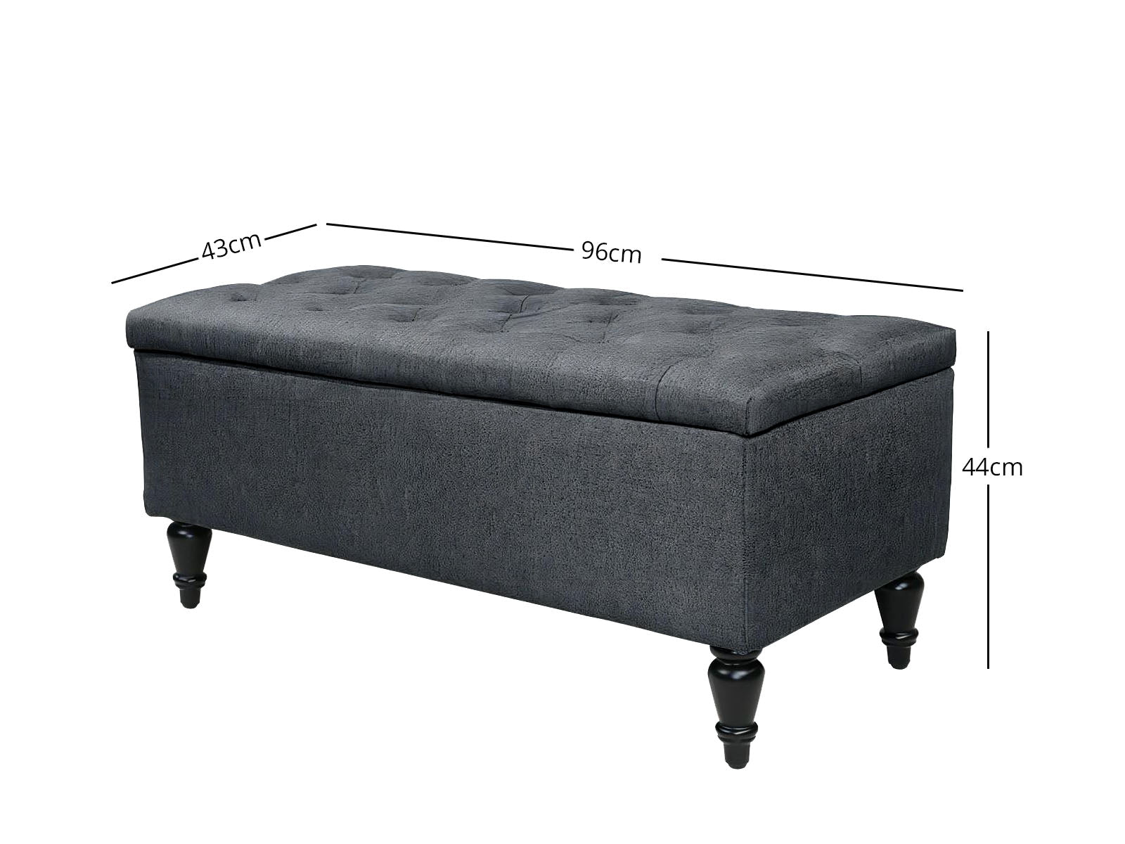 Abble Storage Ottoman Linen Navy M PR65433 Ottomans NZ DEPOT 3 - NZ DEPOT