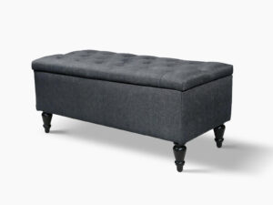 Abble Storage Ottoman Linen Navy M PR65433 Ottomans NZ DEPOT - NZ DEPOT