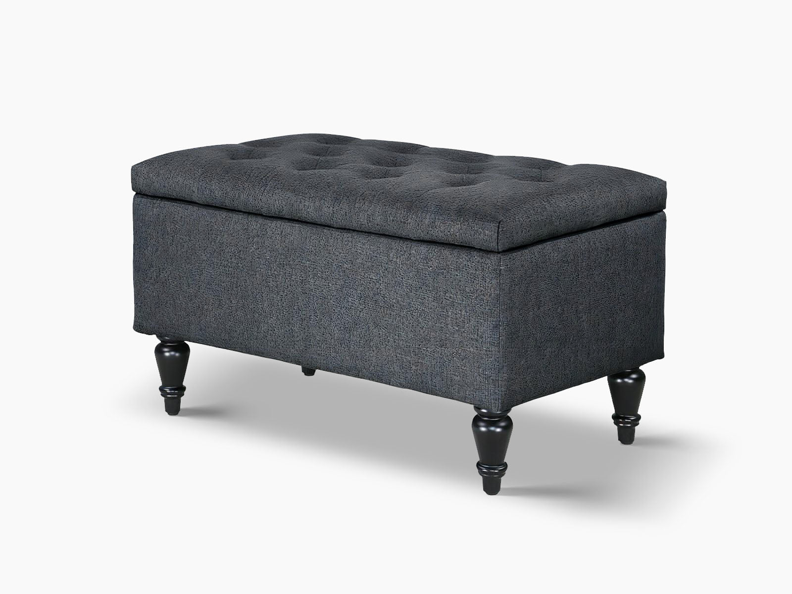 Abble Storage Ottoman Linen Navy S