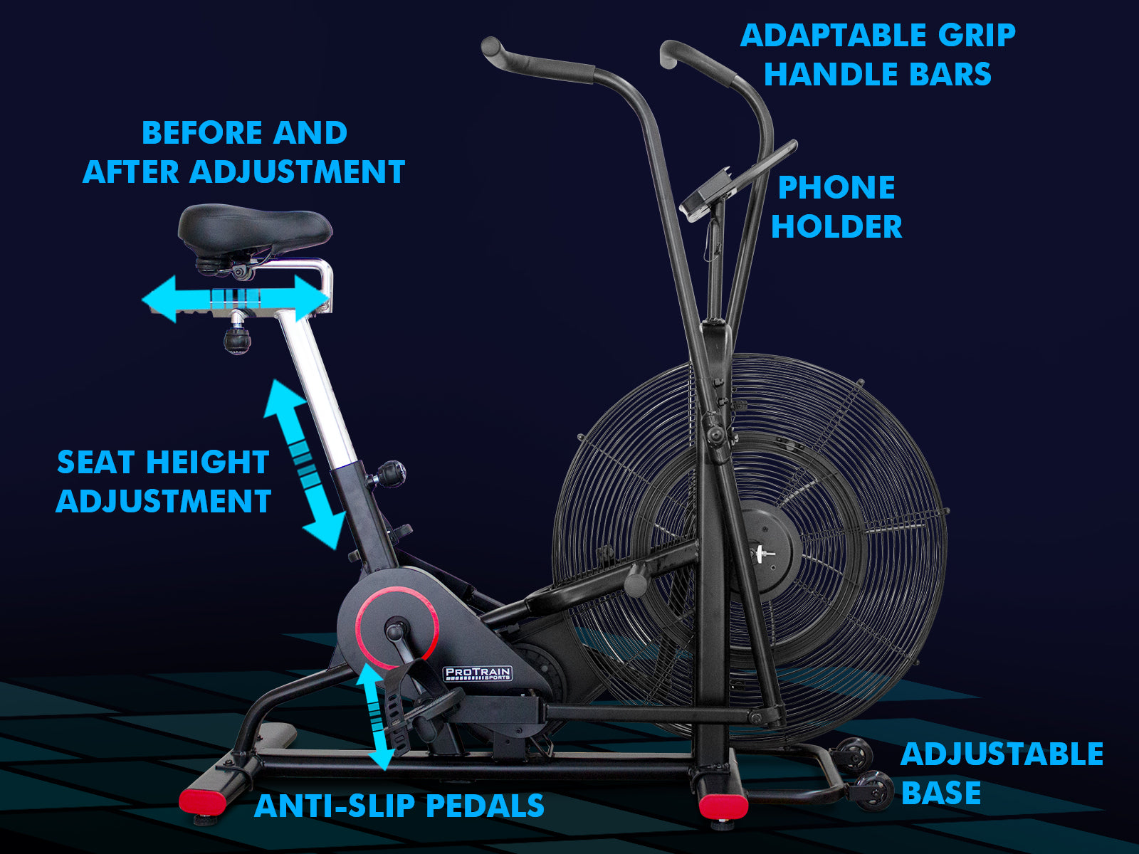 Air Bike Light Commercial Style Pr8052 Exercycle Nz Depot 4 - Nz Depot