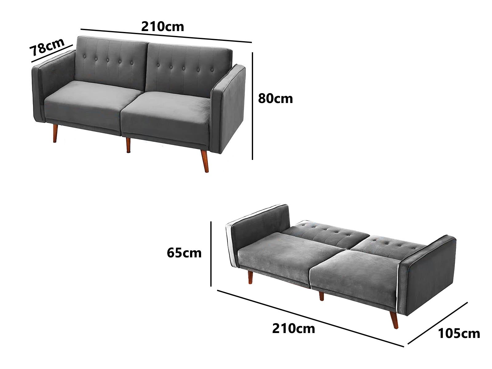 Berman Futon Sofa Bed Velvet Pr8883 Sofas Sectionals Sofa Beds Nz Depot 7 - Nz Depot