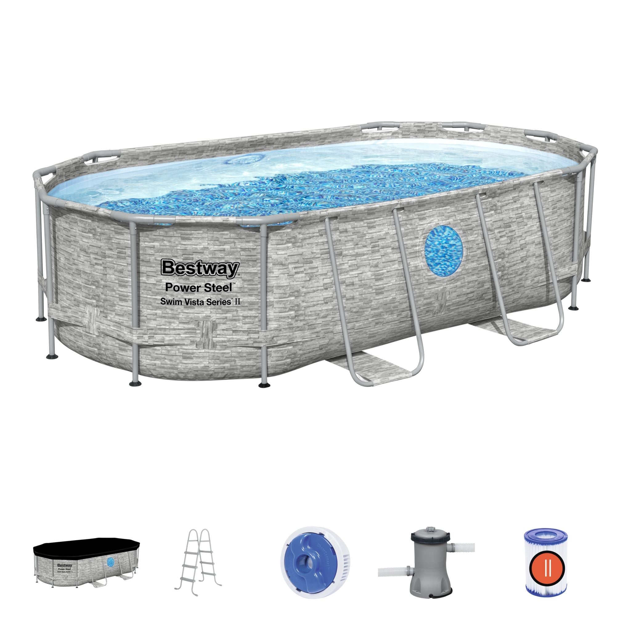 Bestway Power Steel Oval Pool 4.27M Pr10116 Swimming Pools Air Beds Nz Depot 8 - Nz Depot