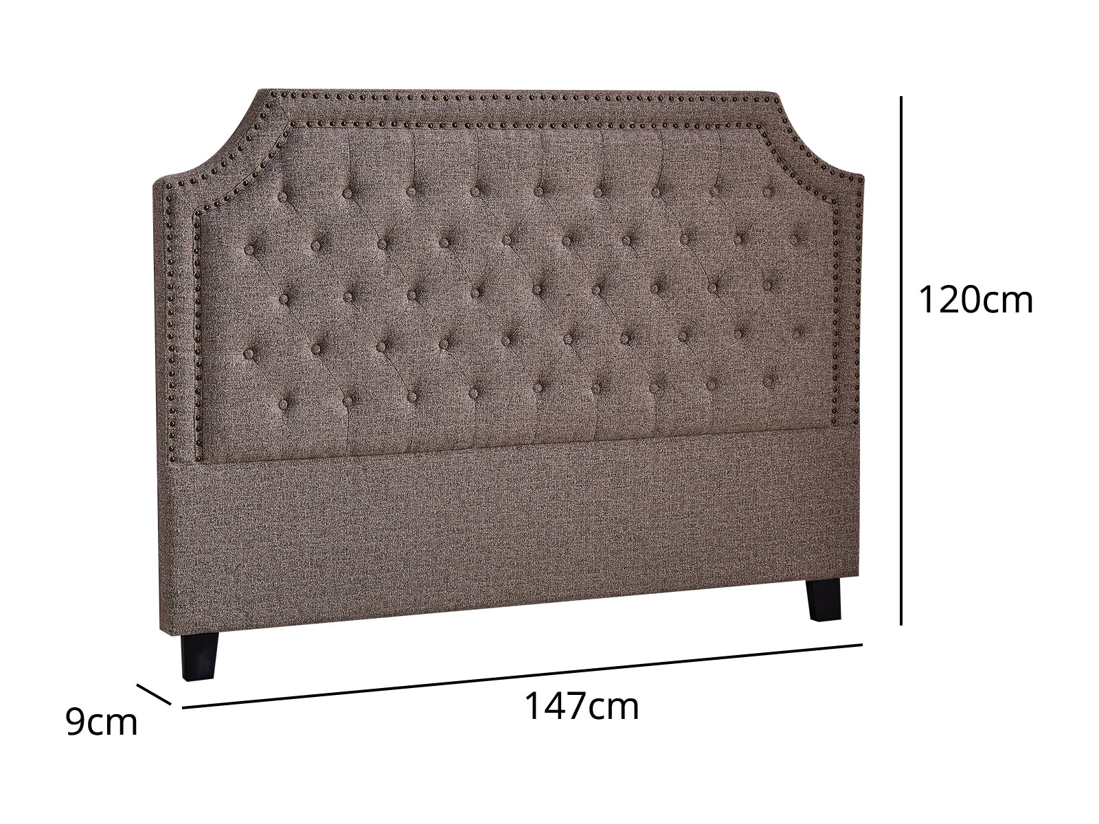 Calwa Headboard Double Linen Brown Pr10162 Headboards Nz Depot 3 - Nz Depot