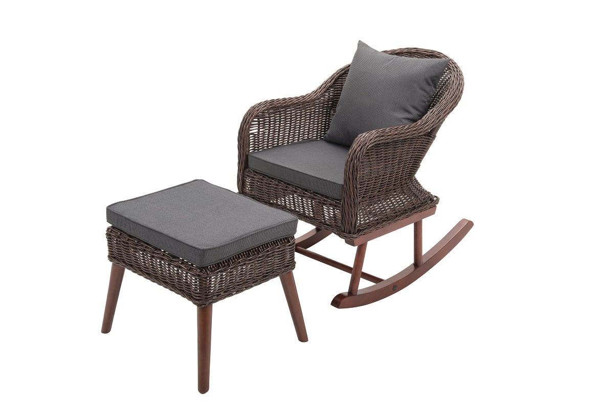 Cannes Rocking Chair With Foot Stool