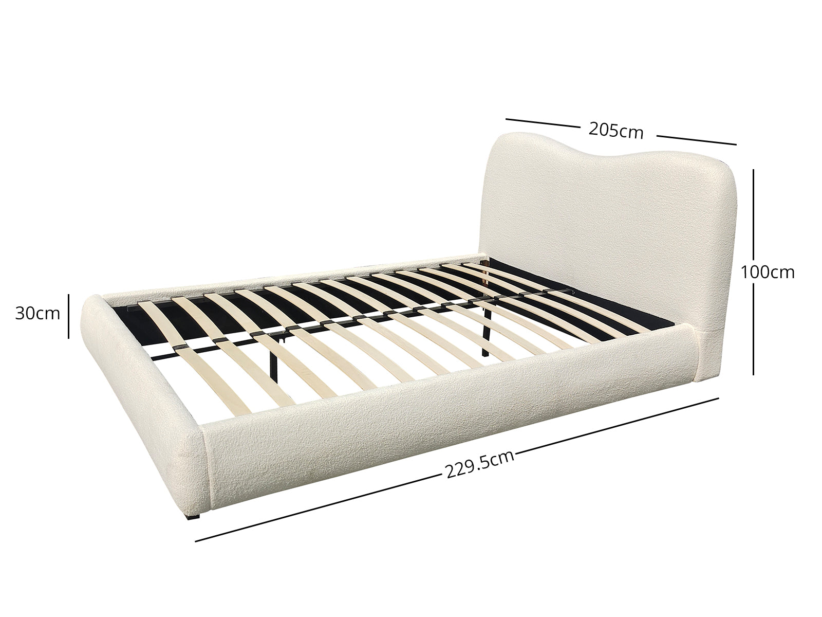 Chelsy Bed Frame Sk Boucle Beige Pr65280 Bed Frames Nz Depot 3 - Nz Depot