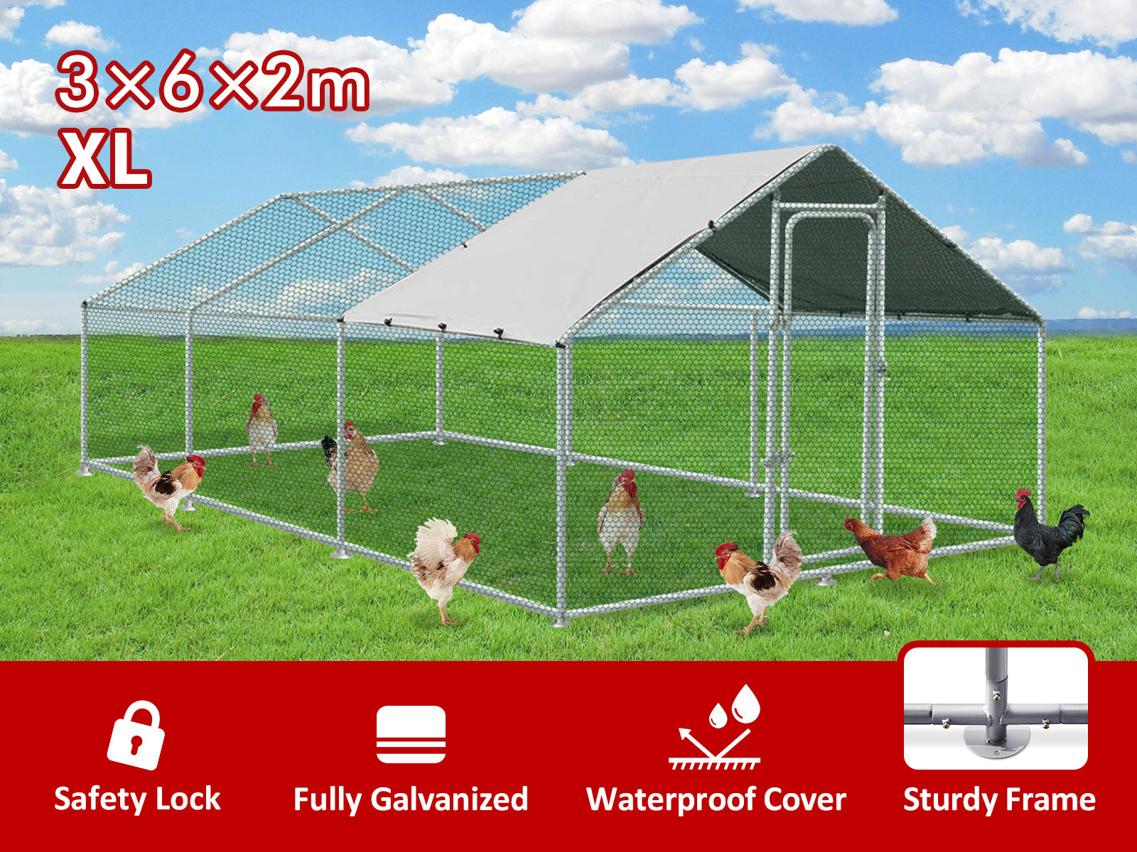 Chicken Coop 3X6X1.95M Pr6665433 Bedding Nz Depot 5 - Nz Depot