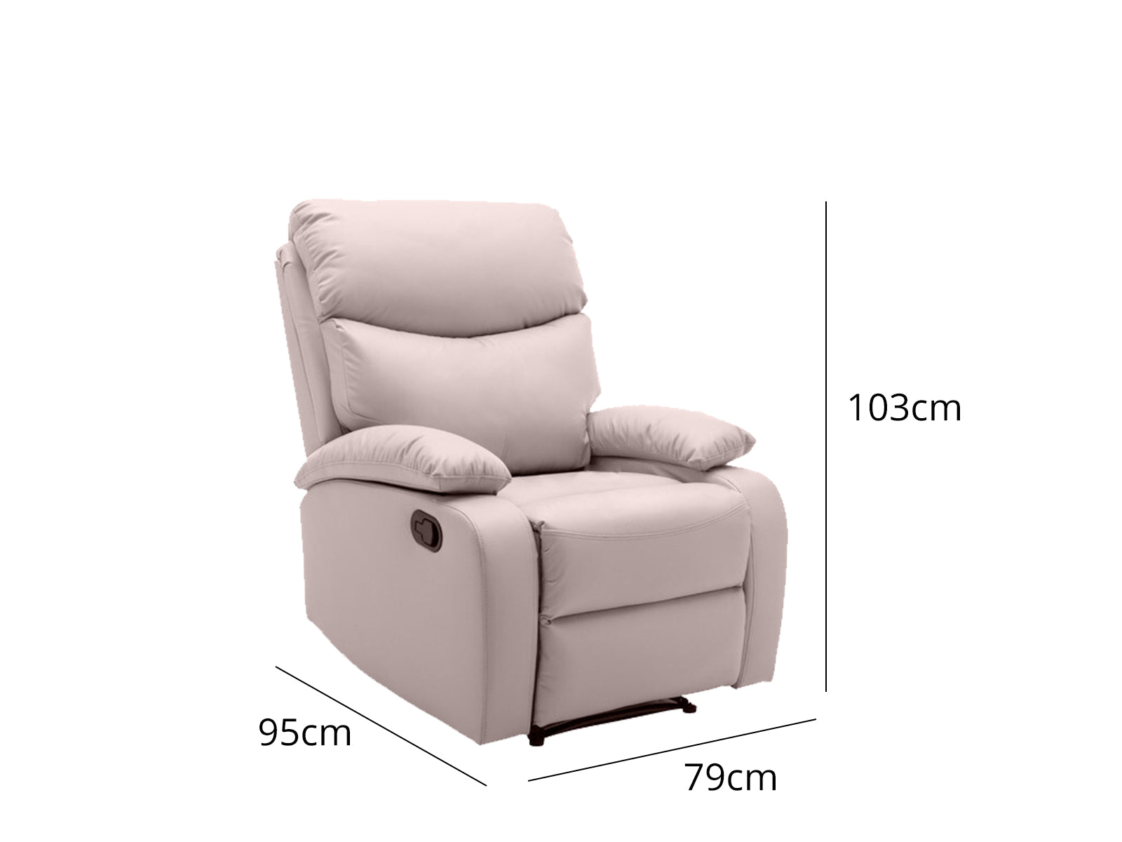 Ds Giselle Recliner Chair Pu Beige Pr65505 Recliners Nz Depot 3 - Nz Depot