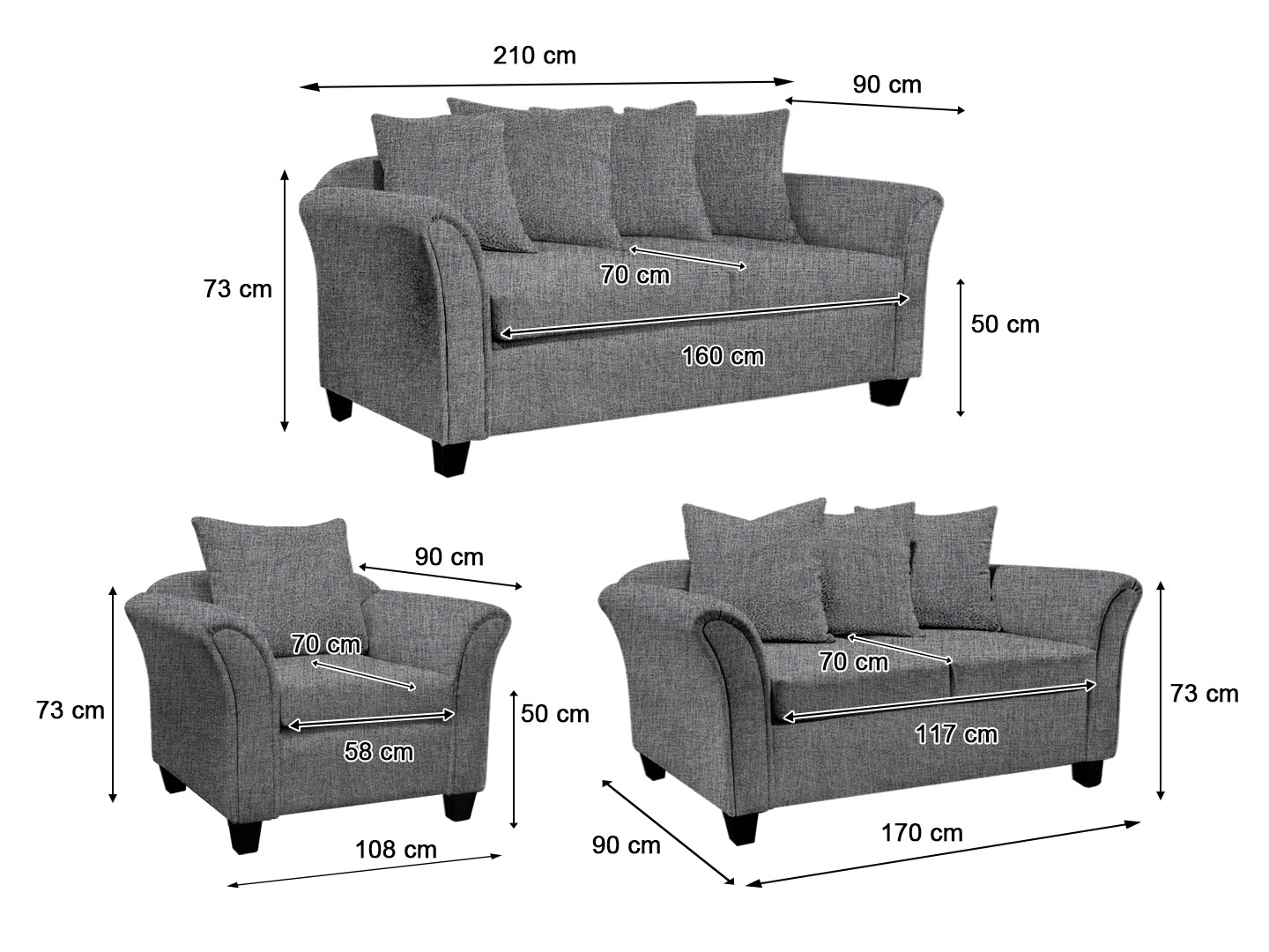 Ds Nz Made Chika Sofa 321 Vish Grey Pr9112 5 Sofas Sectionals Sofa Beds Nz Depot 6 - Nz Depot