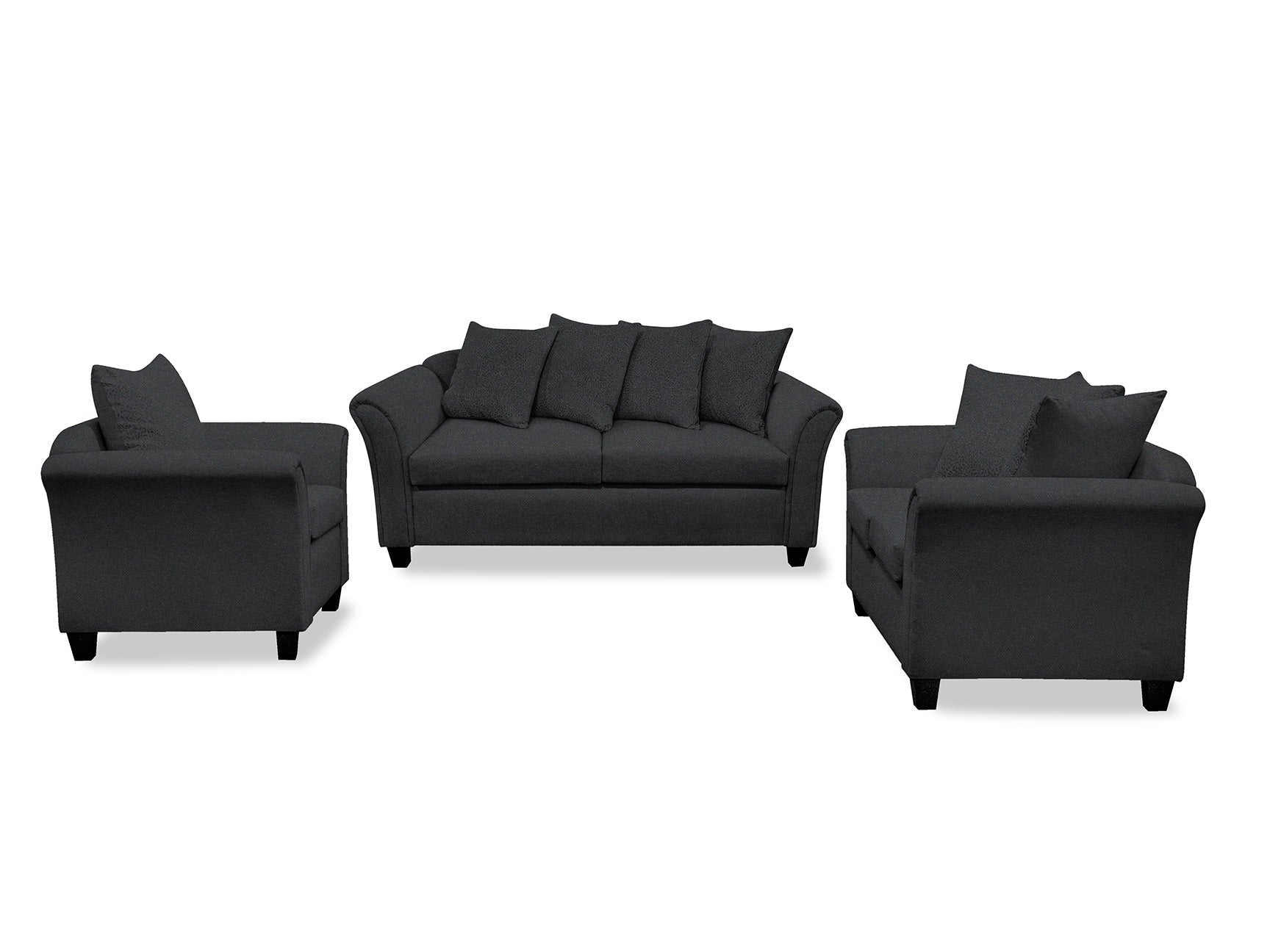 Ds Nz Made Chika Sofa 3+2+1 Vish Black ( Zest )