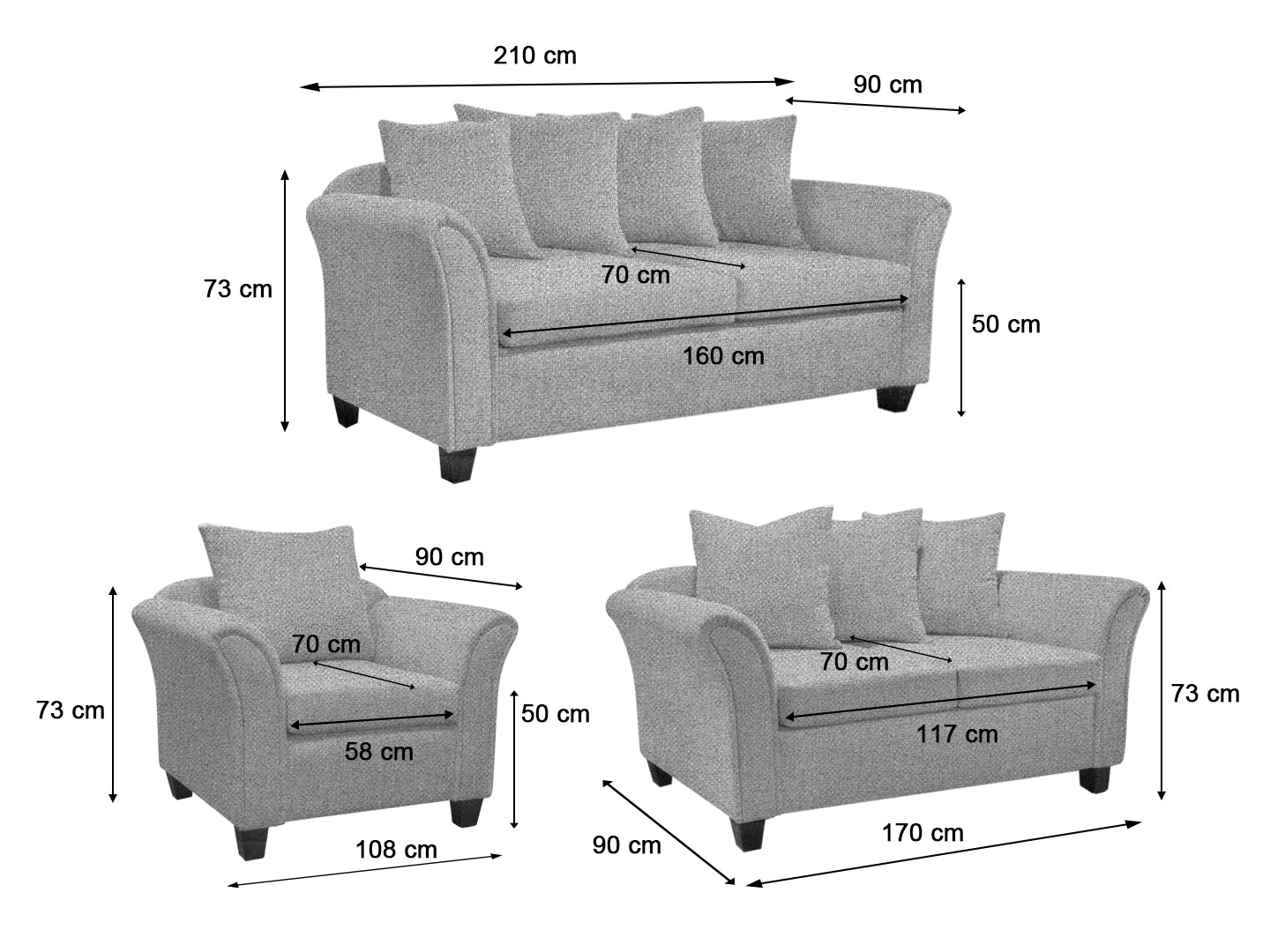 Ds Nz Made Chika Sofa 321 Kido Steel Pr9112 1 Sofas Sectionals Sofa Beds Nz Depot 6 - Nz Depot