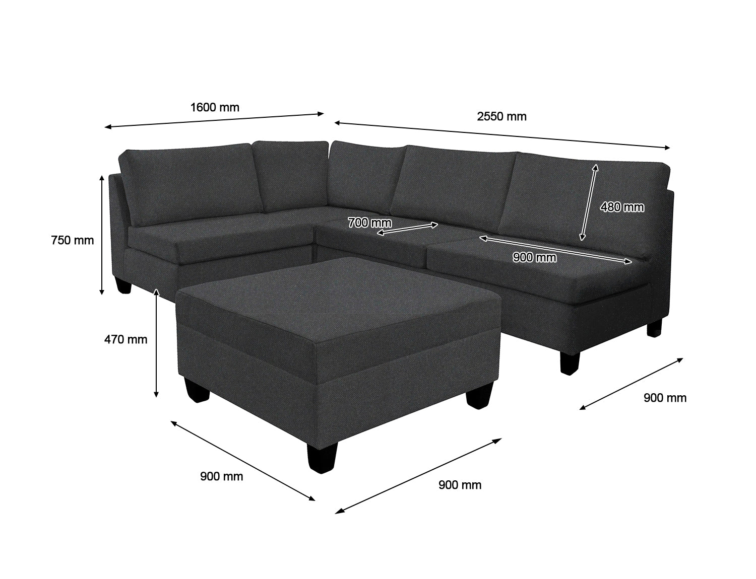 Ds Nz Made Bhumi Corner Sofa Vish Black Pr9144 4 Sofas Sectionals Sofa Beds Nz Depot 7 - Nz Depot