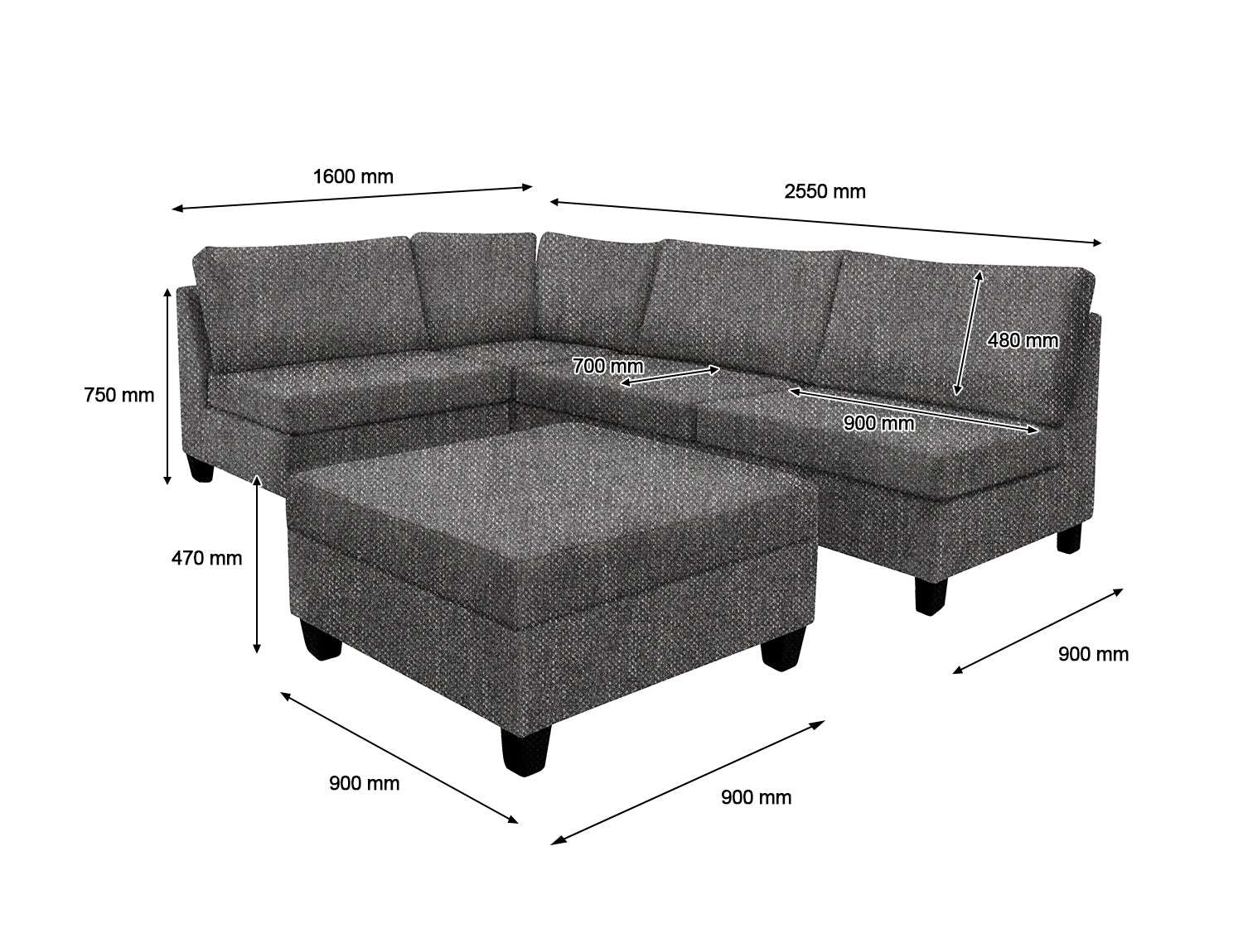 Ds Nz Made Bhumi Corner Sofa Kido Black Pr9144 2 Sofas Sectionals Sofa Beds Nz Depot 7 - Nz Depot