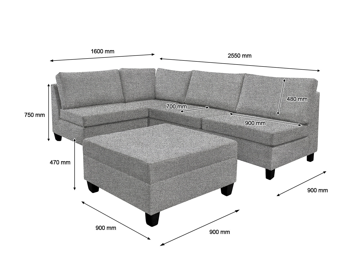 Ds Nz Made Bhumi Corner Sofa Kido Steel Pr9144 1 Sofas Sectionals Sofa Beds Nz Depot 7 - Nz Depot