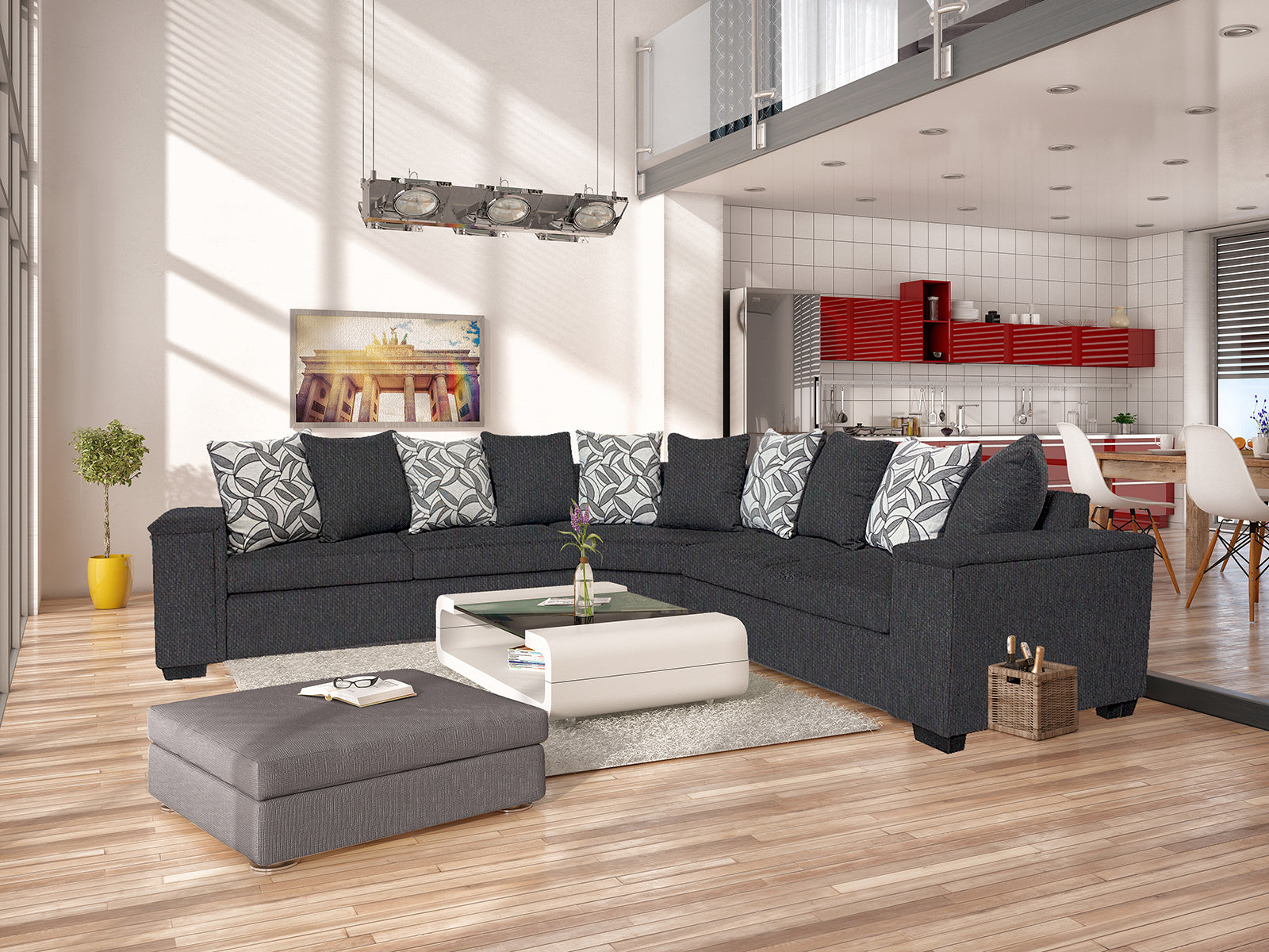 Ds Nz Made Ella Corner Sofa Vish Black With Pattern Cushion Michigan Pr9500 Sofas Sectionals Sofa Beds Nz Depot 11 - Nz Depot