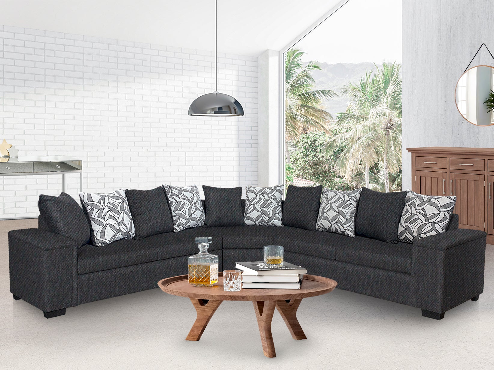 Ds Nz Made Ella Corner Sofa Vish Black With Pattern Cushion Michigan Pr9500 Sofas Sectionals Sofa Beds Nz Depot 8 - Nz Depot