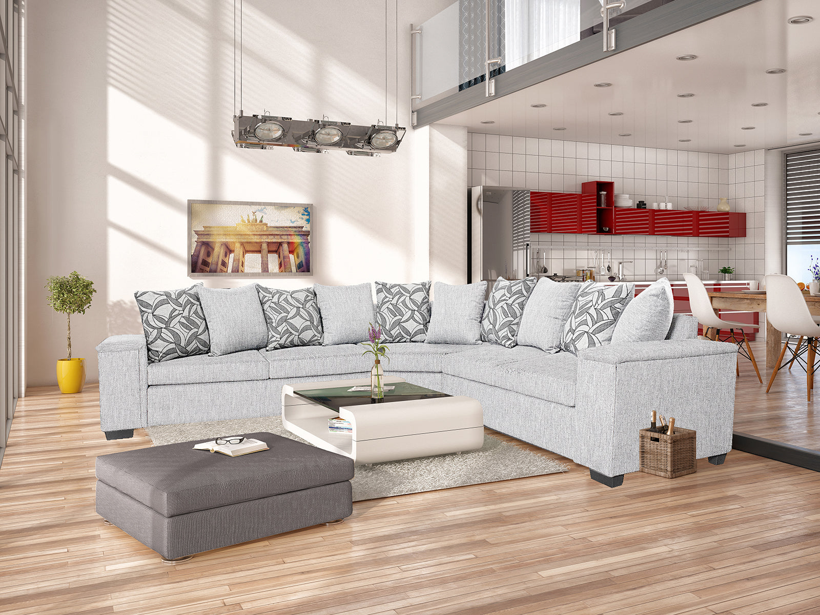 Ds Nz Made Ella Corner Sofa Comfy Silver With Pattern Cushions Michigan Pr9499 Sofas Sectionals Sofa Beds Nz Depot 5 - Nz Depot