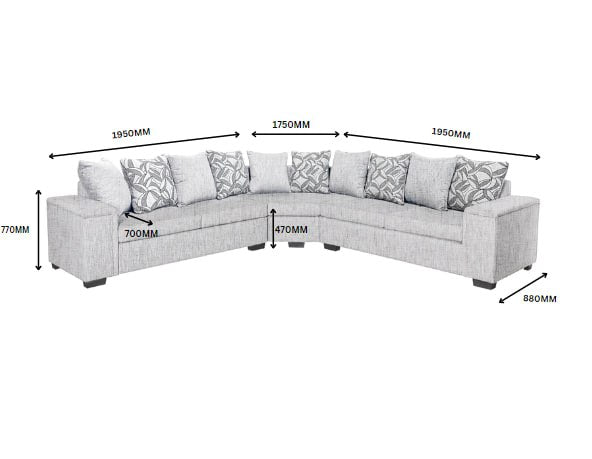 Ds Nz Made Ella Corner Sofa Comfy Silver With Pattern Cushions Michigan Pr9499 Sofas Sectionals Sofa Beds Nz Depot 6 - Nz Depot