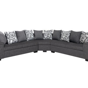 DS NZ made Ella corner sofa kido black with pattern cushions (Michigan)