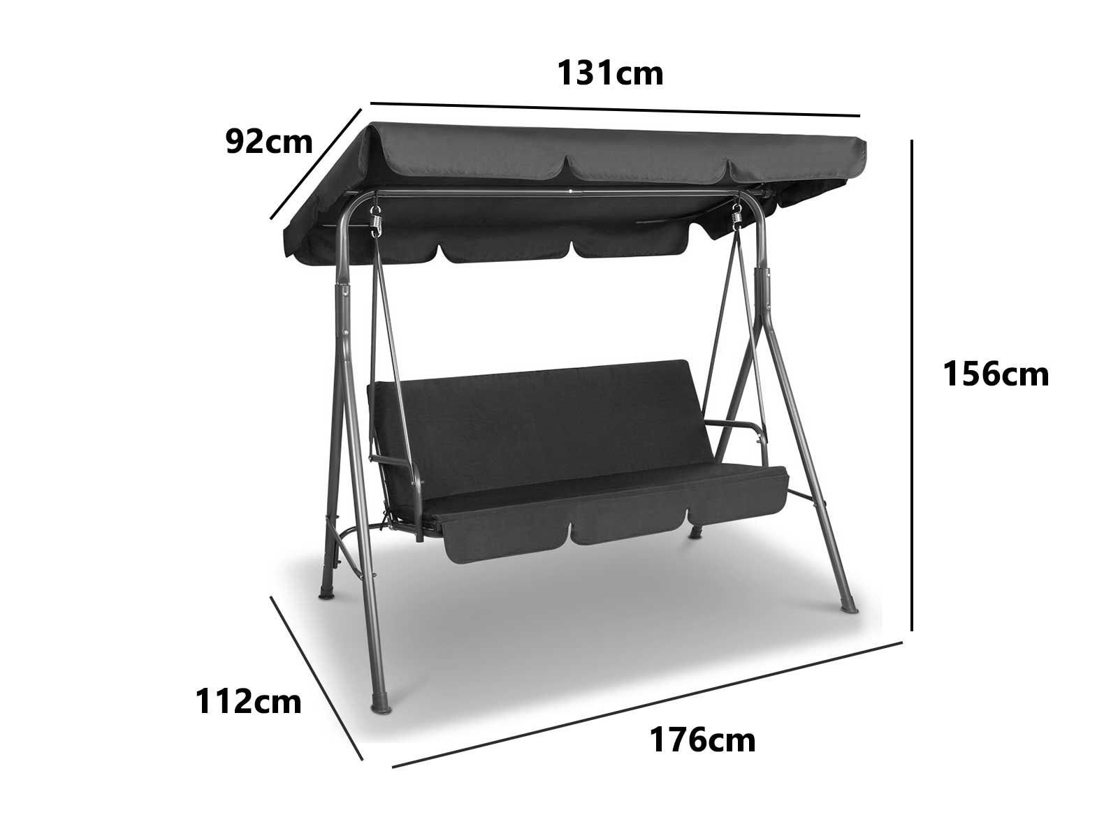 Ds Swing Chair Black Pr6216 Outdoor Furniture Nz Depot 3 - Nz Depot