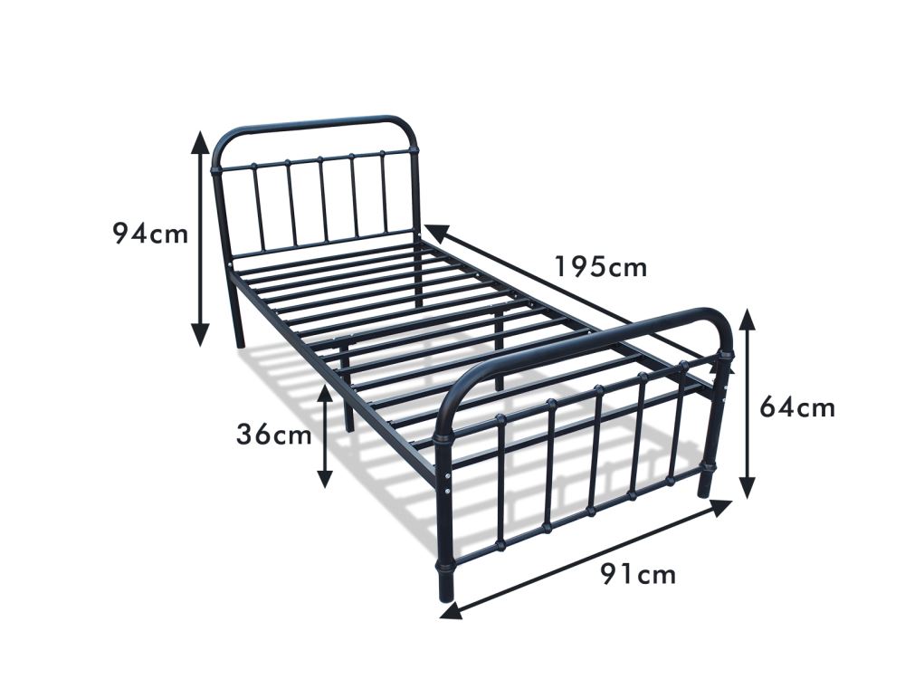 Darcy Metal Bed Single Pr2195 Bed Frames Nz Depot 5 - Nz Depot