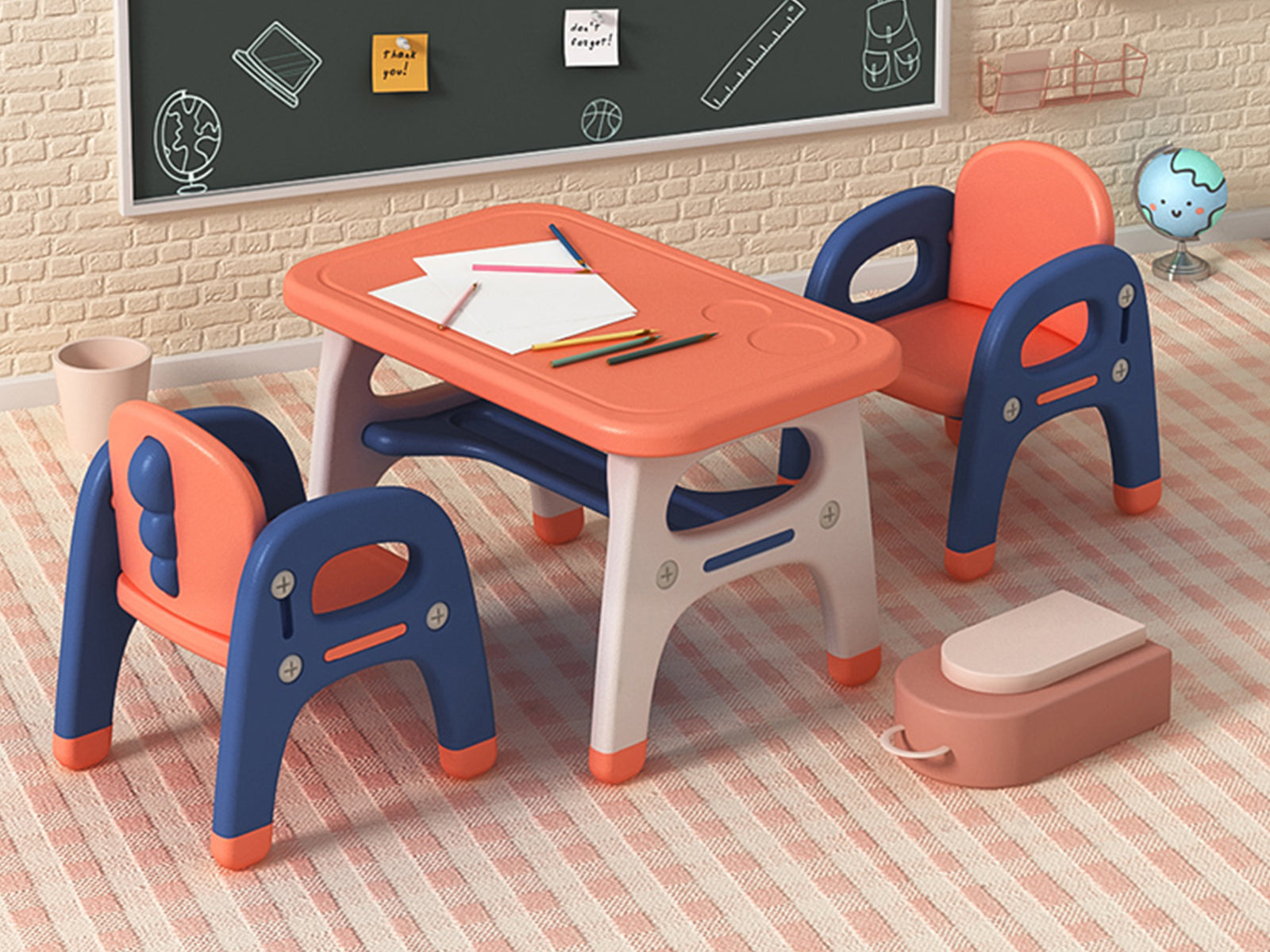 Dinosaur Table And Chair Set 12 Orange Blue Pr6621 Kid Organisers Nz Depot 4 - Nz Depot