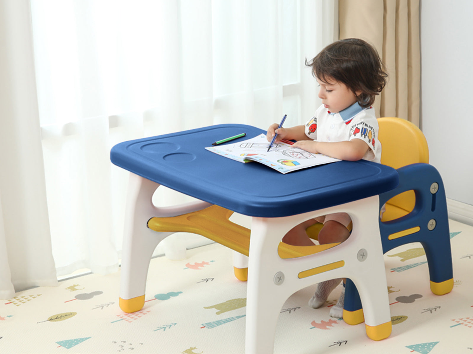 Dinosaur Table And Chair Set 12 Yellow Blue Pr6622 Storage Cabinets Bookshelves Nz Depot 9 - Nz Depot