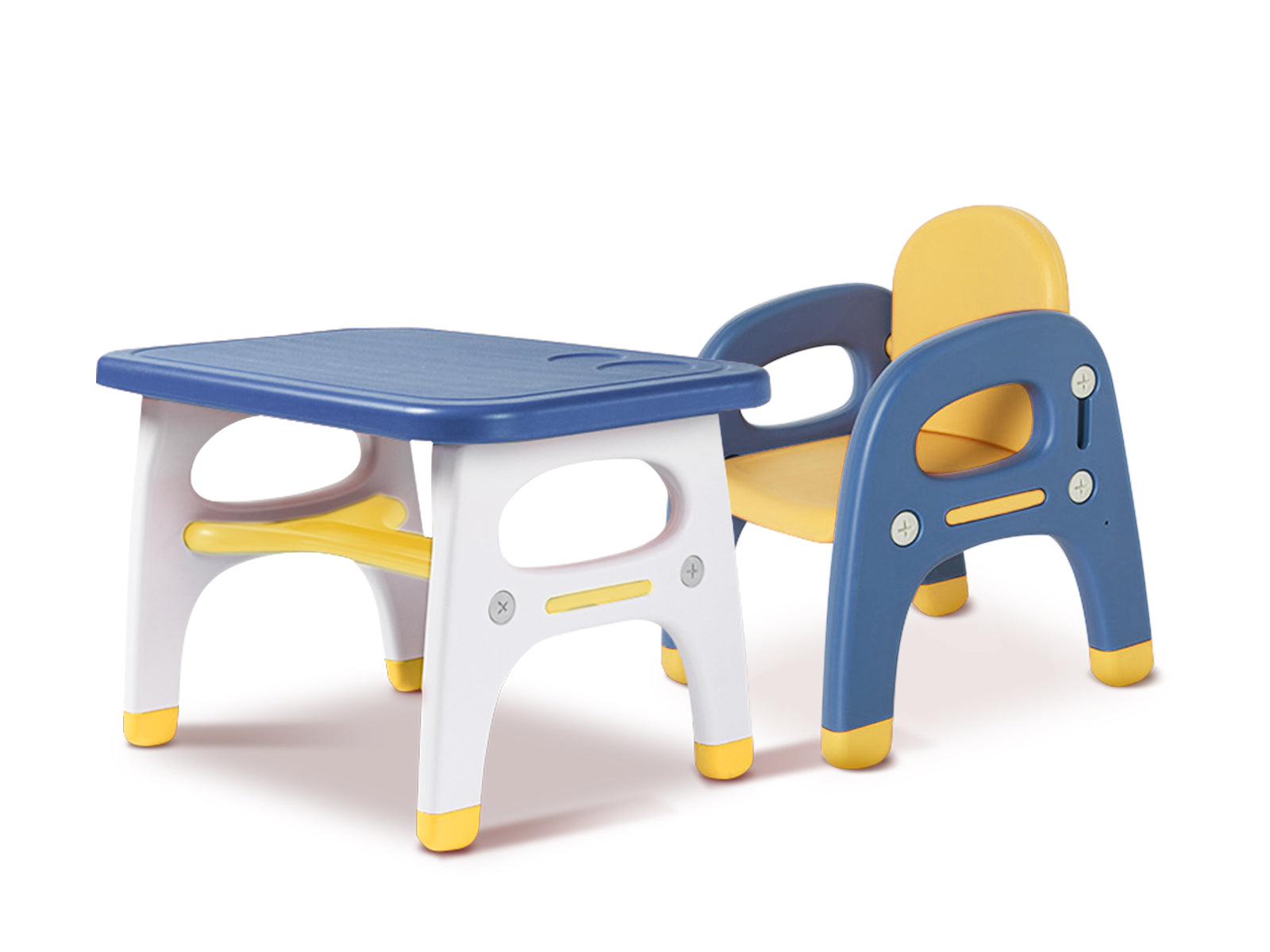 Dinosaur Table And Chair Set 1+2 Yellow Blue