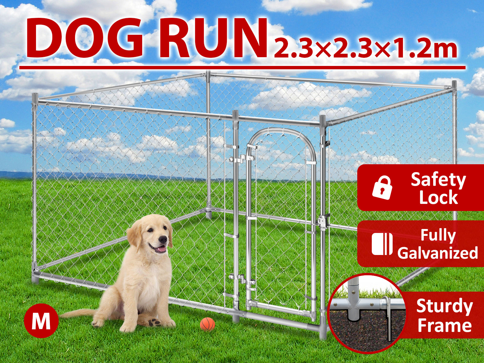 Dog Run 2.3X2.3X1.2M Pr666376 Bedding Nz Depot 4 - Nz Depot