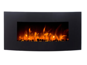 Electric Fireplace Wall Mounted Black Curved Glass Panel 36 Pr9039 Wall Heater Nz Depot - Nz Depot