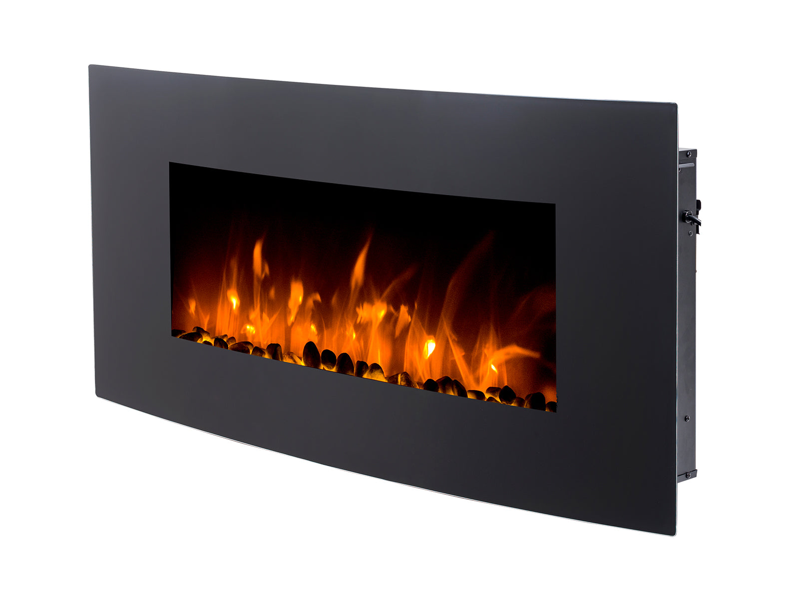 Electric Fireplace Wall Mounted Black Curved Glass Panel 36 Pr9039 Wall Heater Nz Depot 8 - Nz Depot