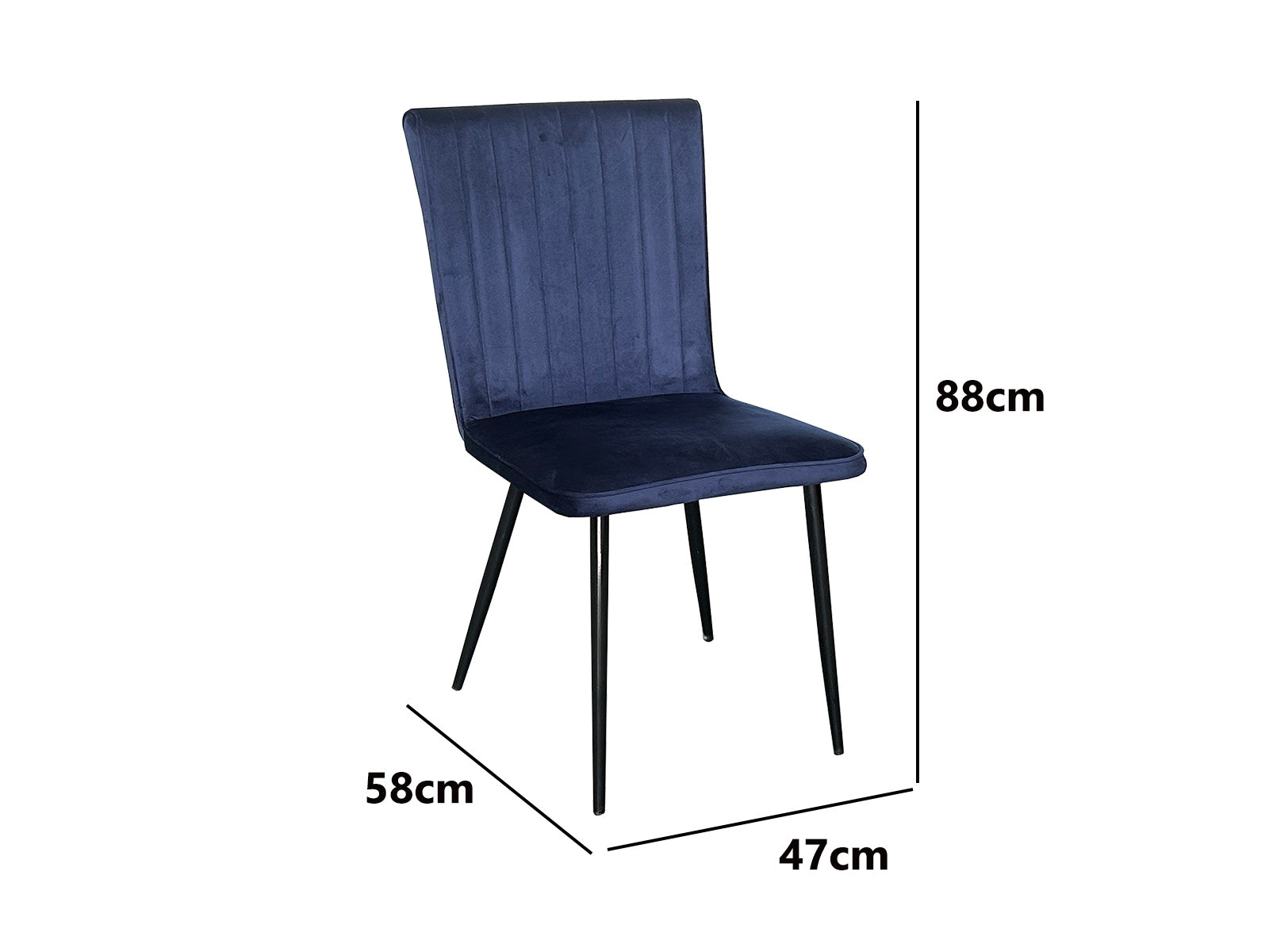 Elfrida Dining Chair Velvet Blue X2 Pr9543 Dining Chairs Nz Depot 6 - Nz Depot