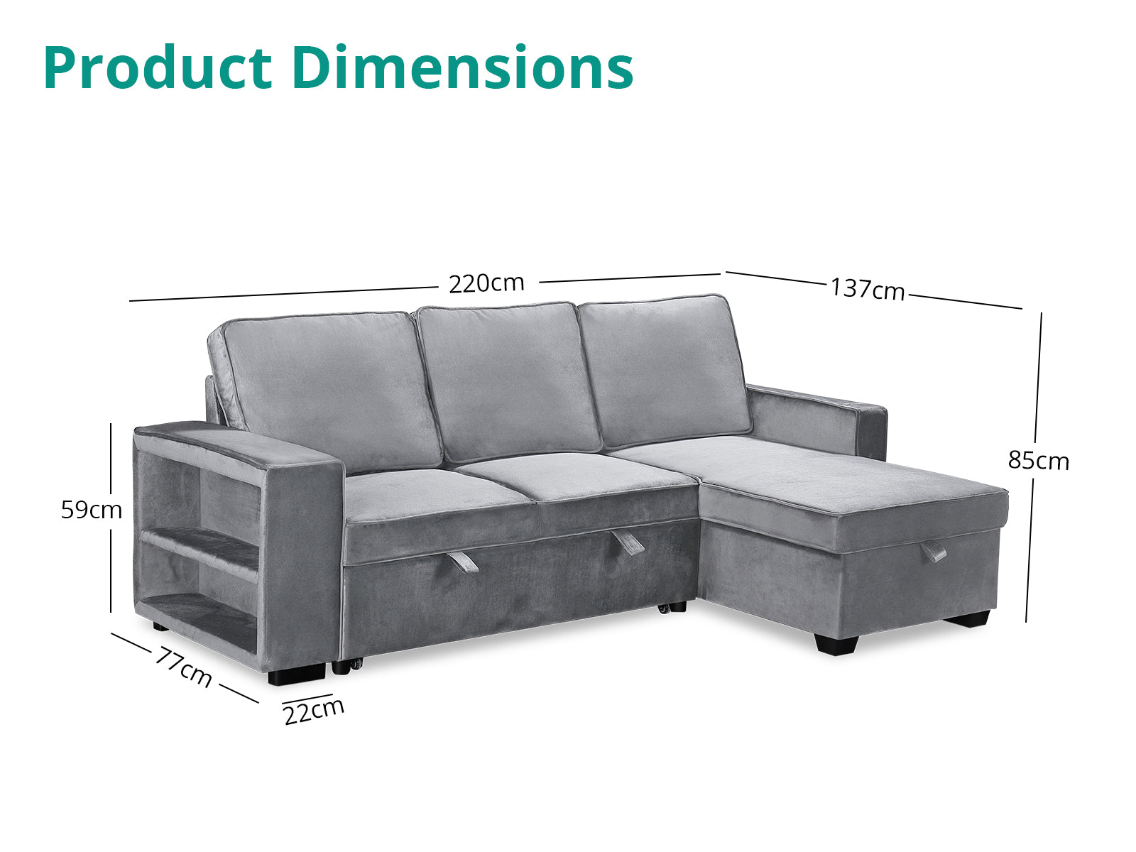 Enkel Pull Out Sofa Grey Pr11711 Sofas Sectionals Sofa Beds Nz Depot 8 - Nz Depot