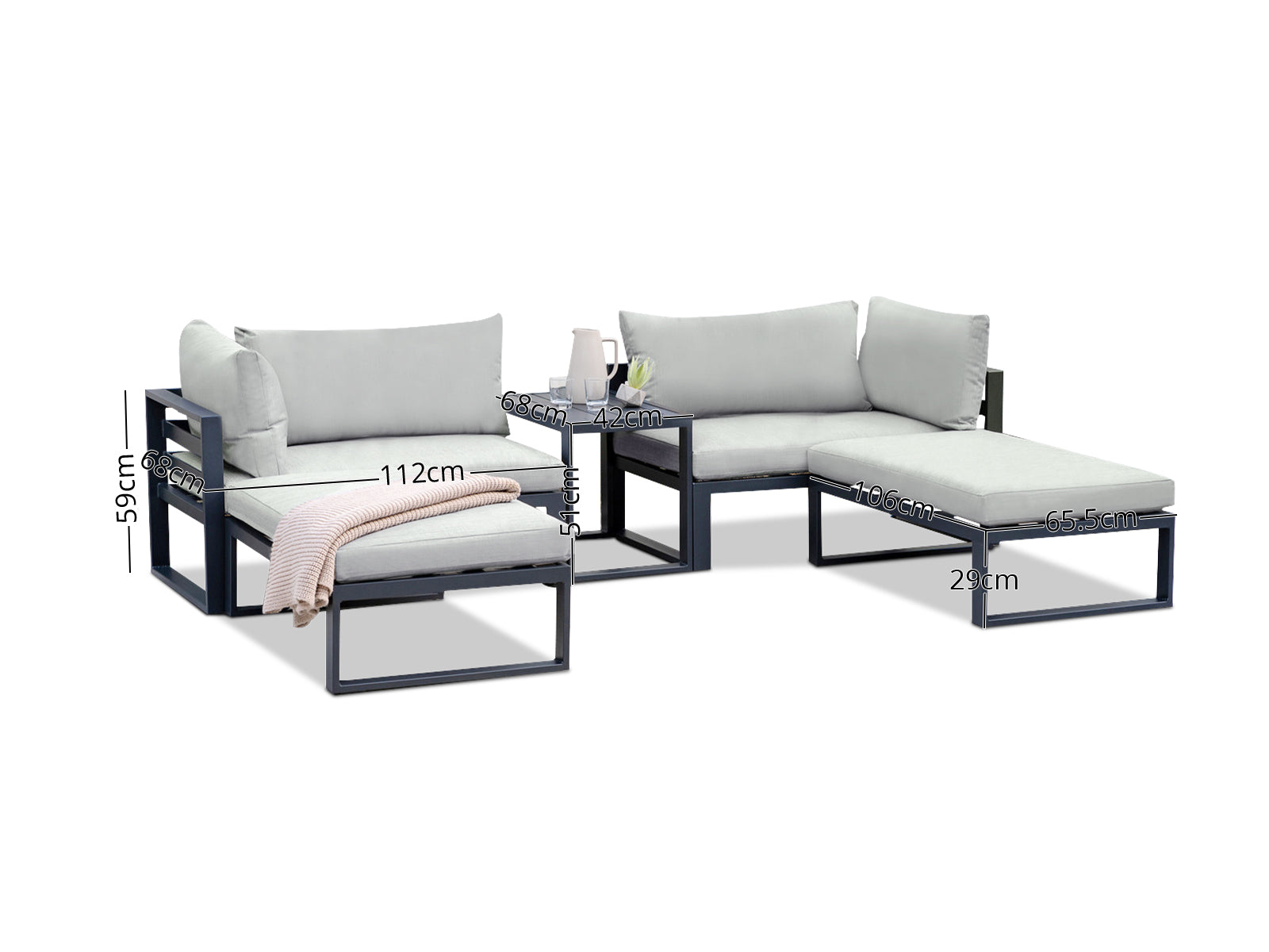 Erith 5Pc Patio Lounge Set Pr12305 Outdoor Furniture Nz Depot 4 - Nz Depot