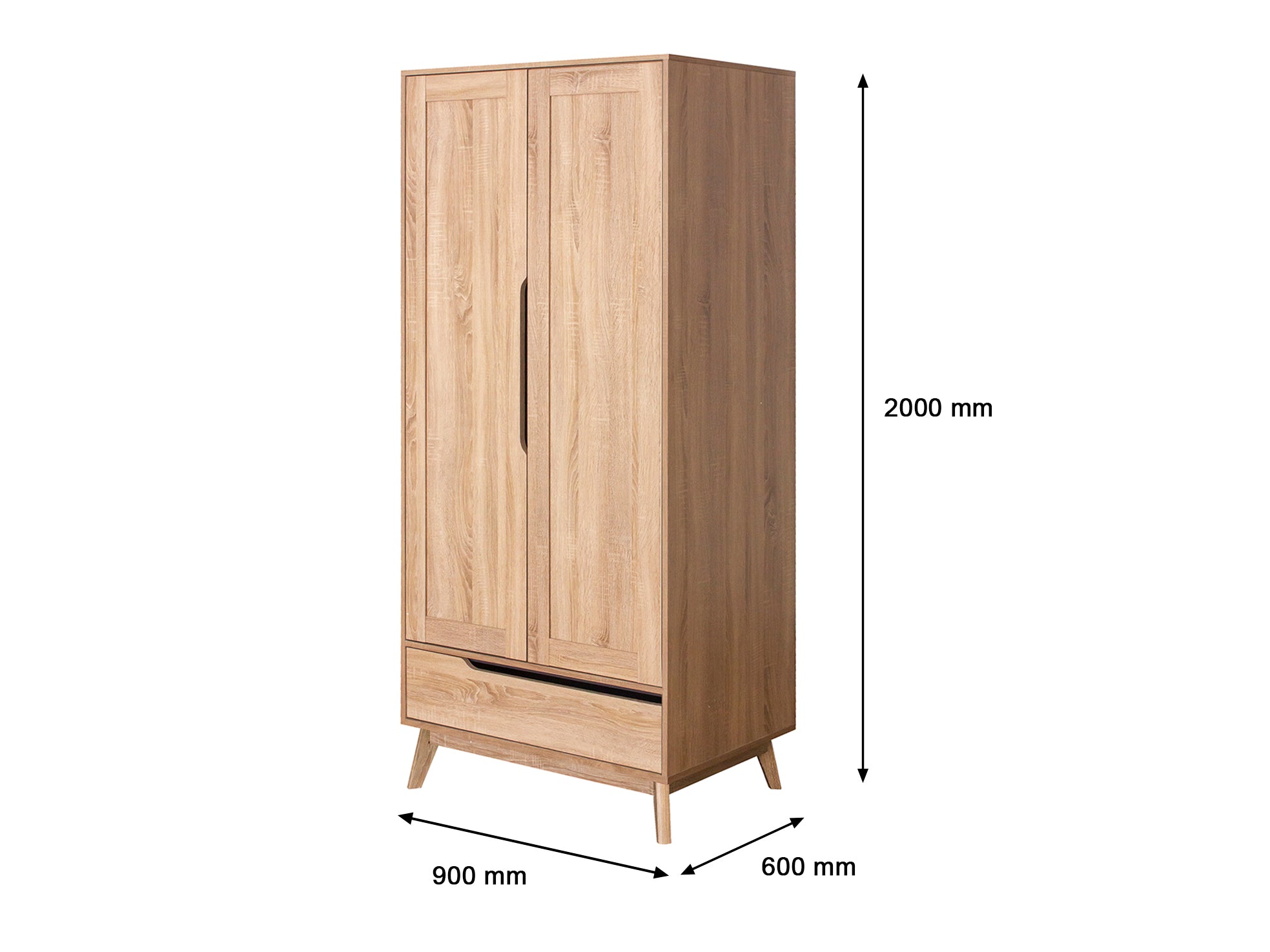 Fella 2 Doors Wardrobe With 1 Drawer Pr9291 Wardrobes Nz Depot 5 - Nz Depot