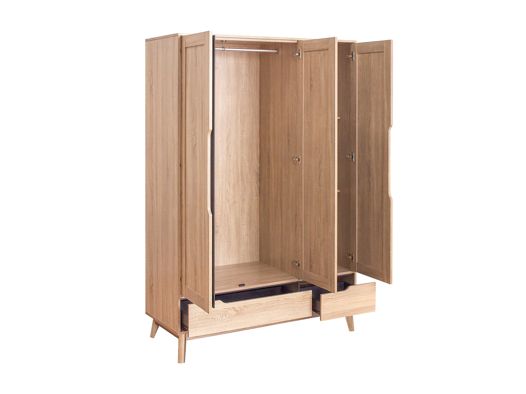 Fella 3 Doors Wardrobe With 2 Drawer Pr9292 Wardrobes Nz Depot 4 - Nz Depot