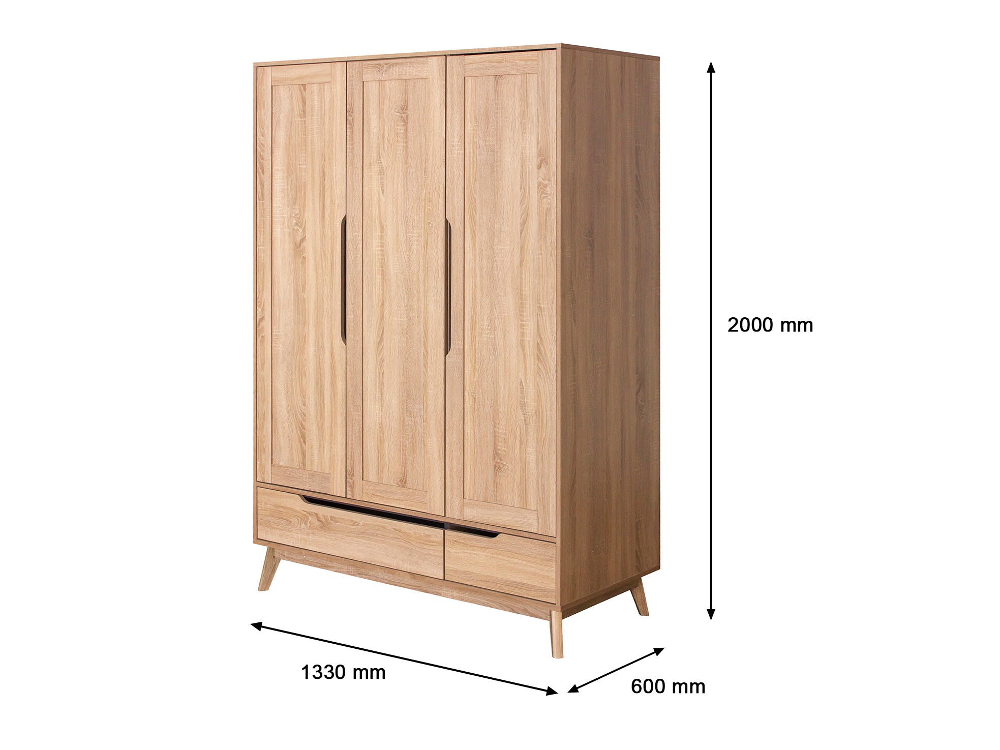 Fella 3 Doors Wardrobe With 2 Drawer Pr9292 Wardrobes Nz Depot 6 - Nz Depot