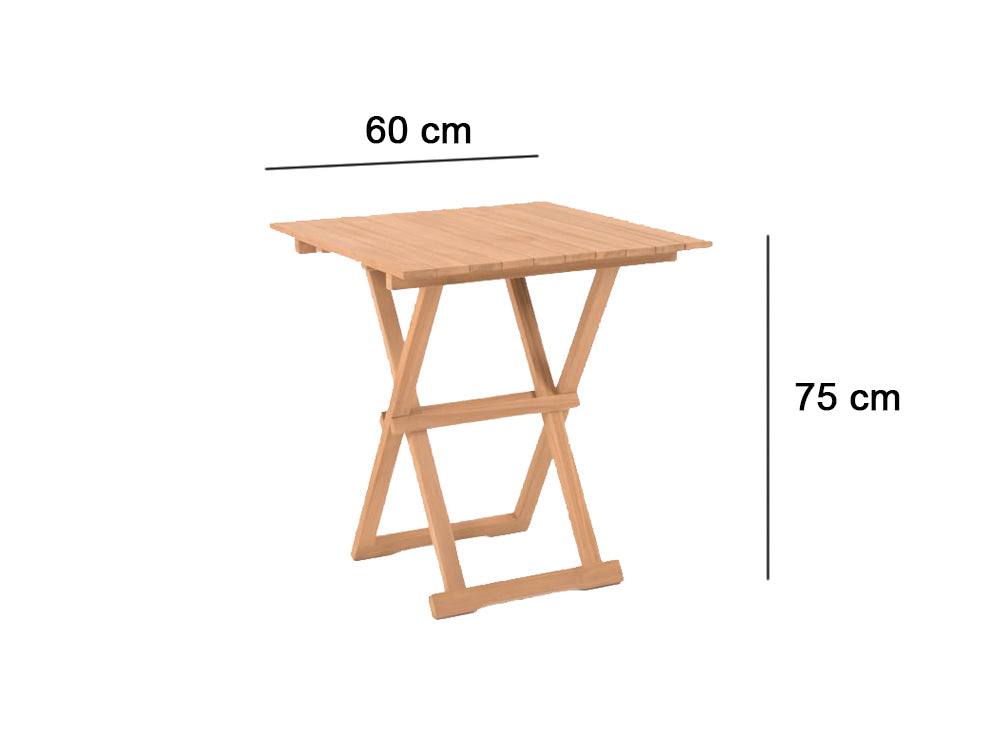 Folding Teak Wood Table 60Cm Pr10069 Outdoor Furniture Nz Depot 4 - Nz Depot