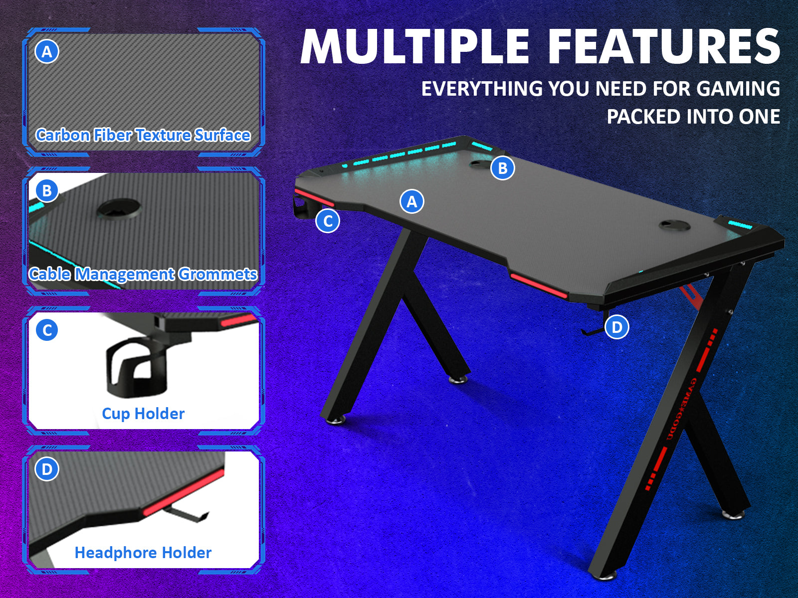 Gaming Table Pr9277 Desks Nz Depot 5 - Nz Depot