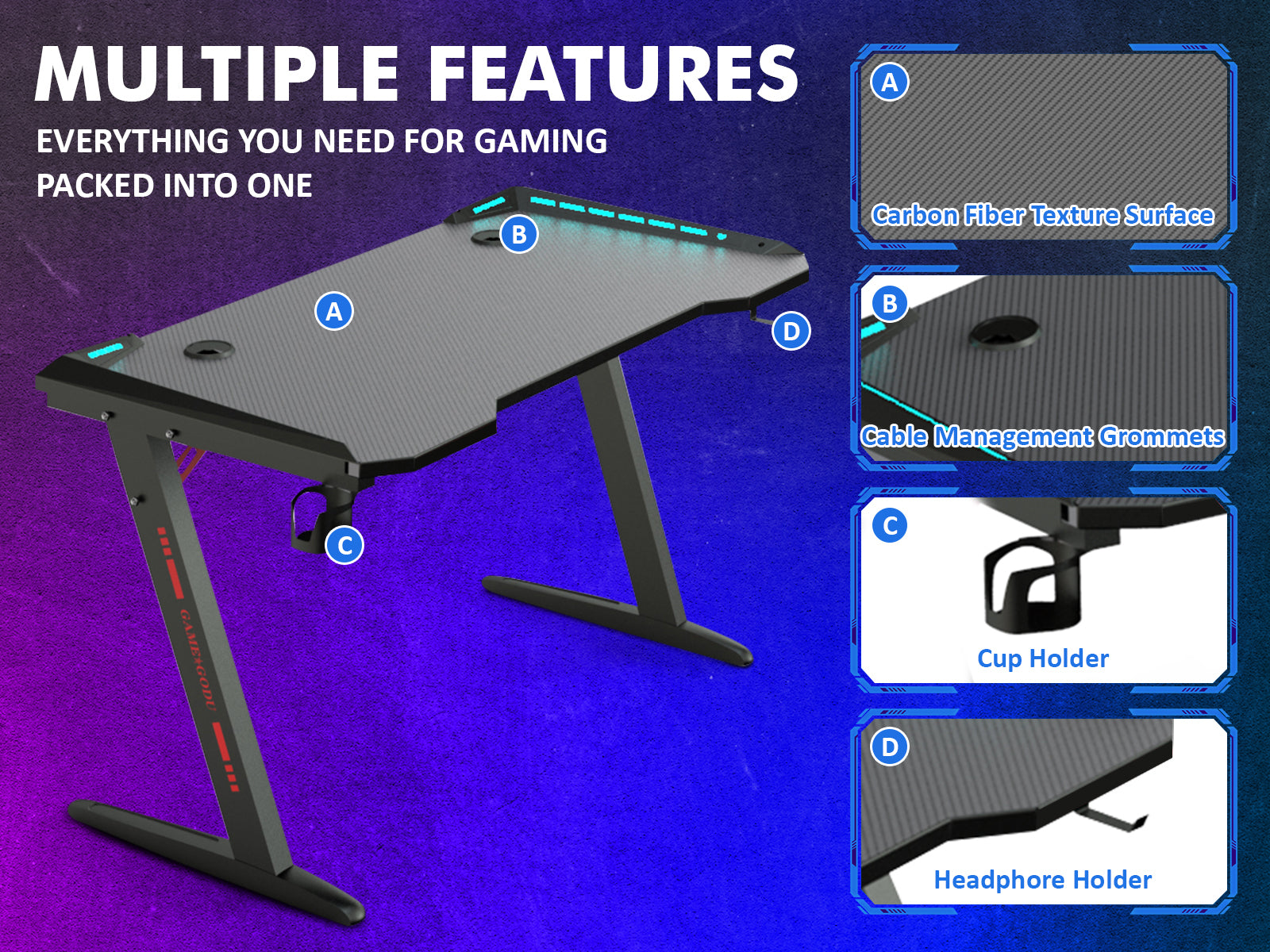 Gaming Table Pr9278 Desks Nz Depot 5 - Nz Depot