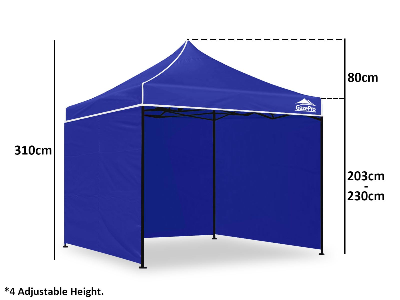 Gazebo C Silver Coated Roof 3X3M Blue Pr9253 Gazebos Nz Depot 3 - Nz Depot